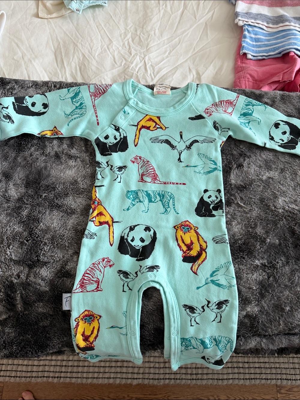 Fauna.ie Kids Mint Animal Print One-Piece